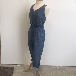 Anthropologie denim chambray jumpsuit